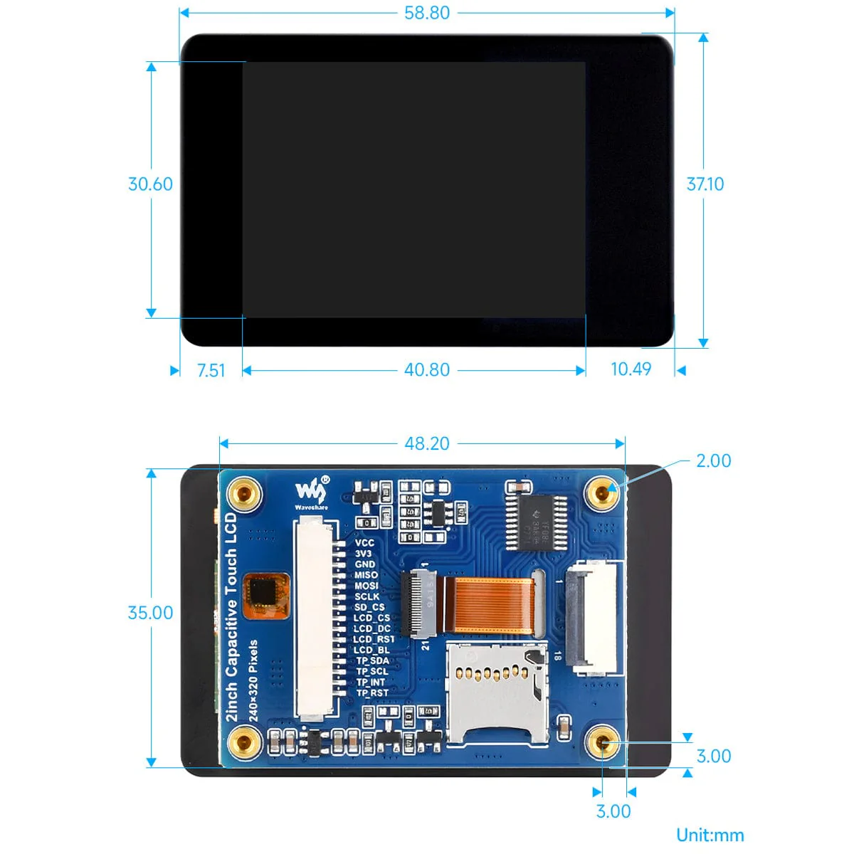 2" Capacitive Touch IPS LCD Display (240 x 320) - Image 6