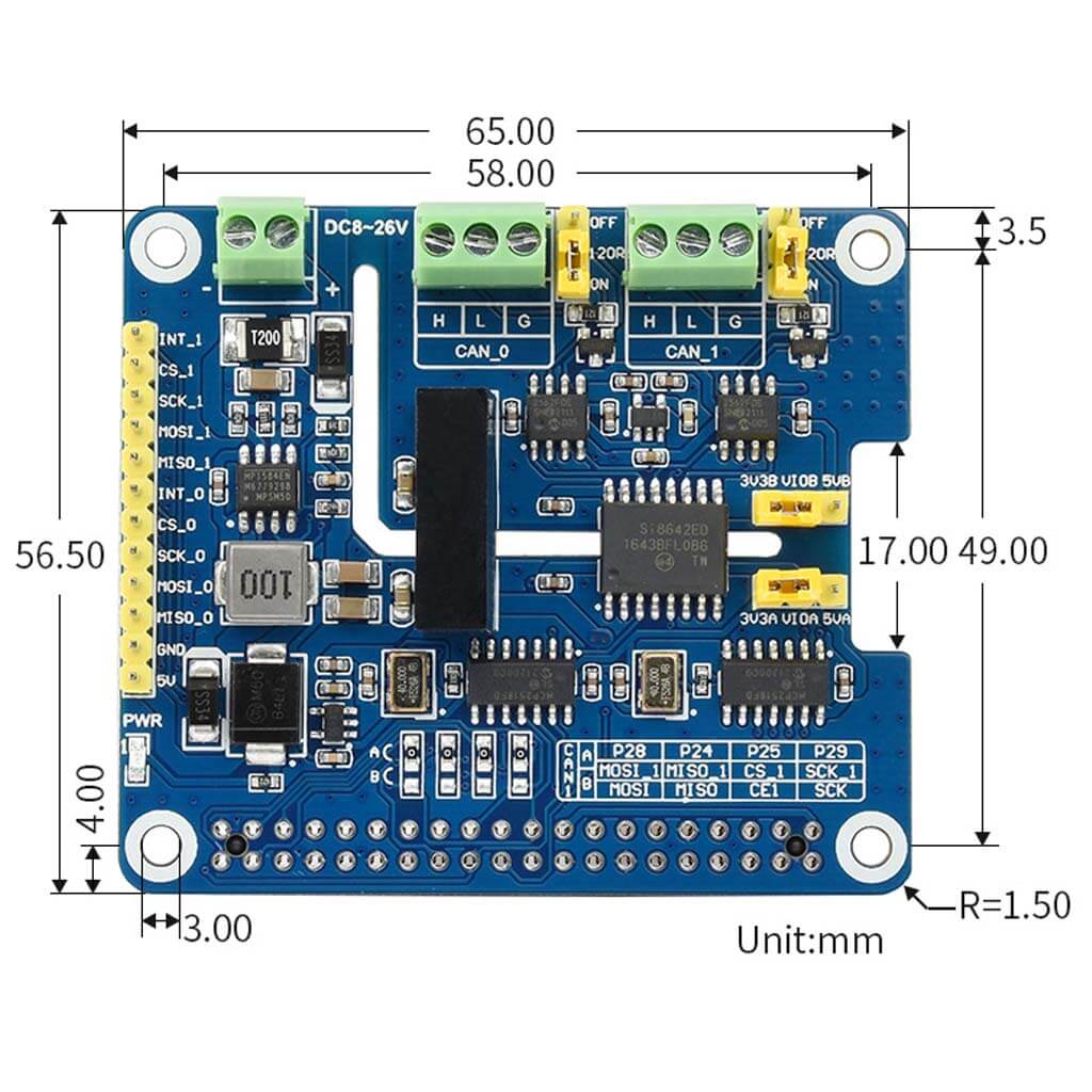 2-Channel Isolated CAN FD Expansion HAT for Raspberry Pi - Image 5