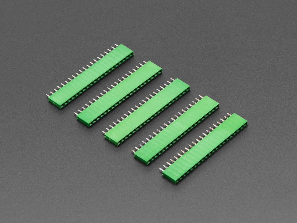 20-pin 0.1" Female Header - Green - 5 pack - Image 2