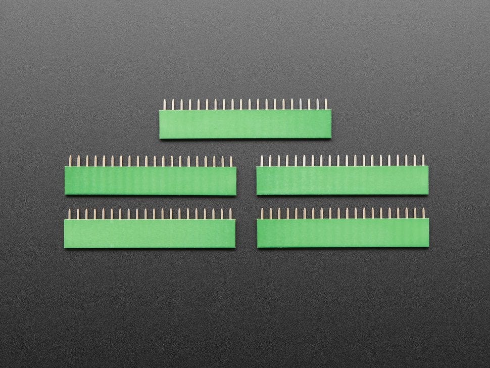 20-pin 0.1" Female Header - Green - 5 pack - Image 3