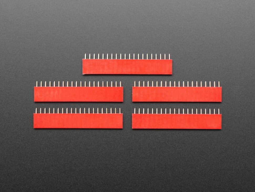 20-pin 0.1" Female Header - Red - 5 pack - Image 3