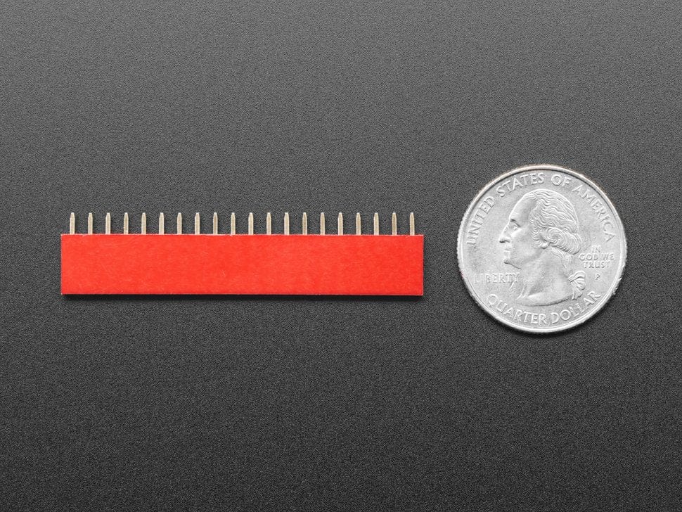20-pin 0.1" Female Header - Red - 5 pack - Image 4