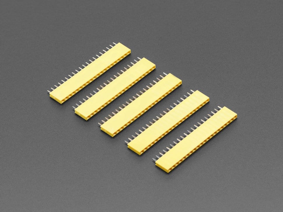 20-pin 0.1" Female Header - Yellow - 5 pack - Image 2