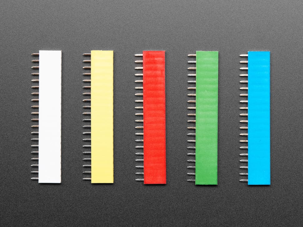20-pin 0.1" Female Headers - Rainbow Color Mix - 5 pack - Image 2