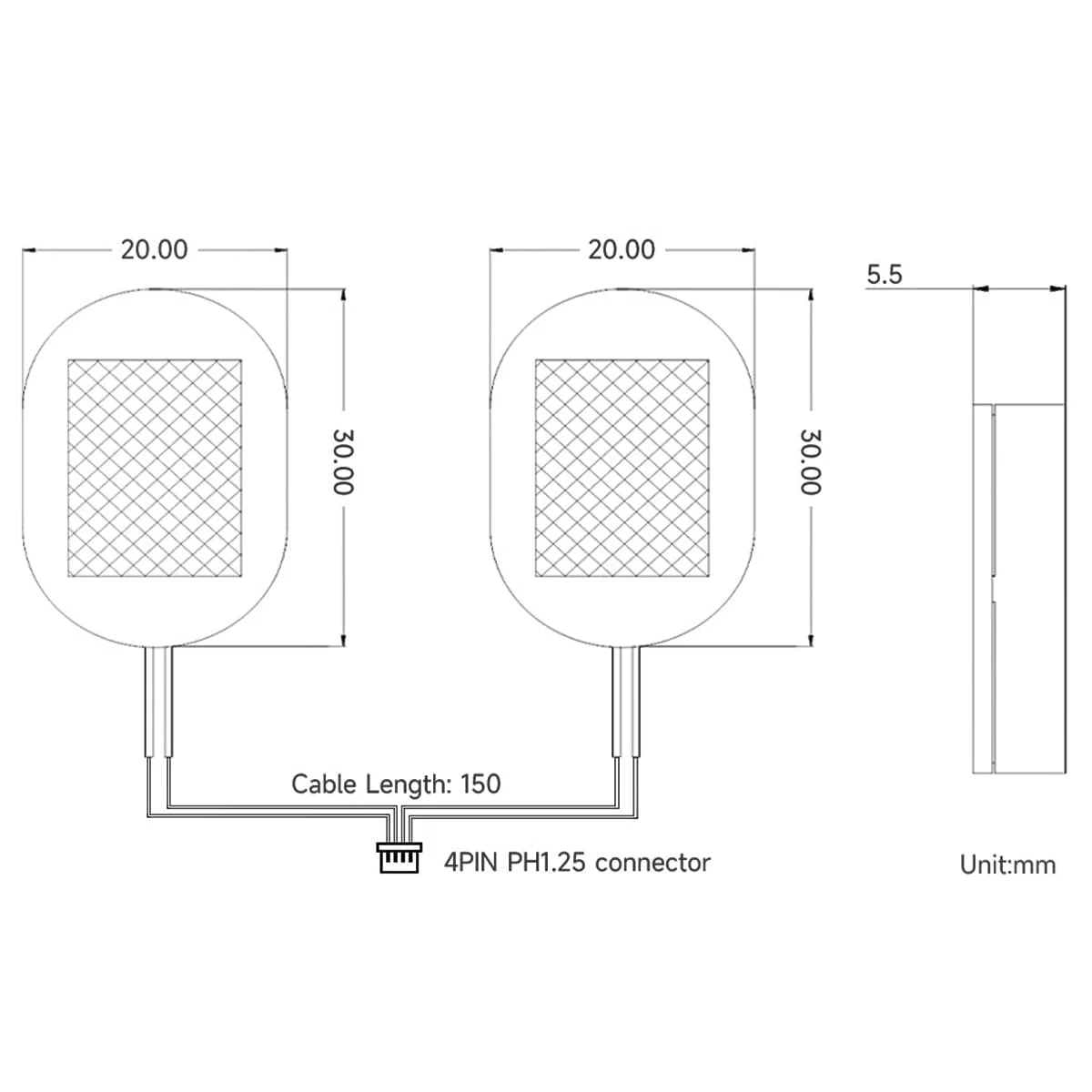 20x30mm Cavity Speakers with PH1.25 Connector (8Ω 2W) - Image 5