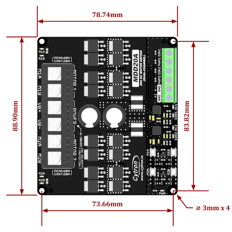20A 6V-30V 2-Channel DC Motor Driver - Image 6