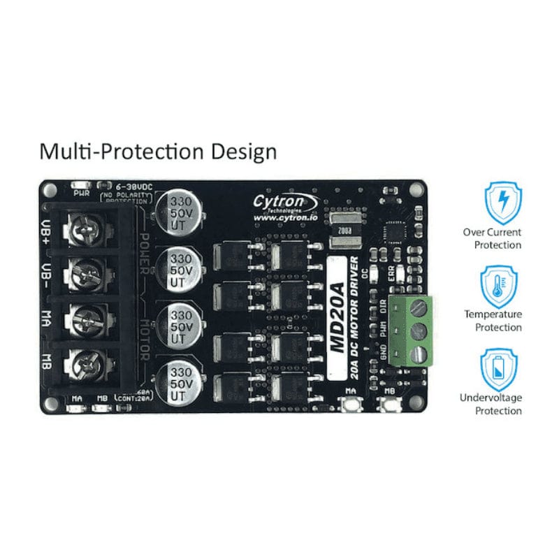 20A 6V-30V Single-Channel DC Motor Driver - Image 2