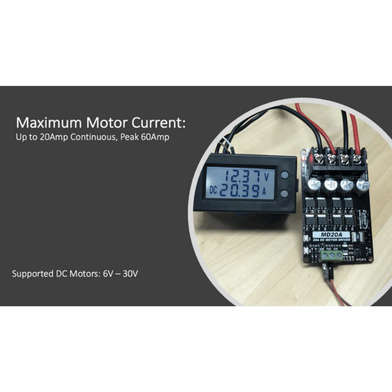 20A 6V-30V Single-Channel DC Motor Driver - Image 3