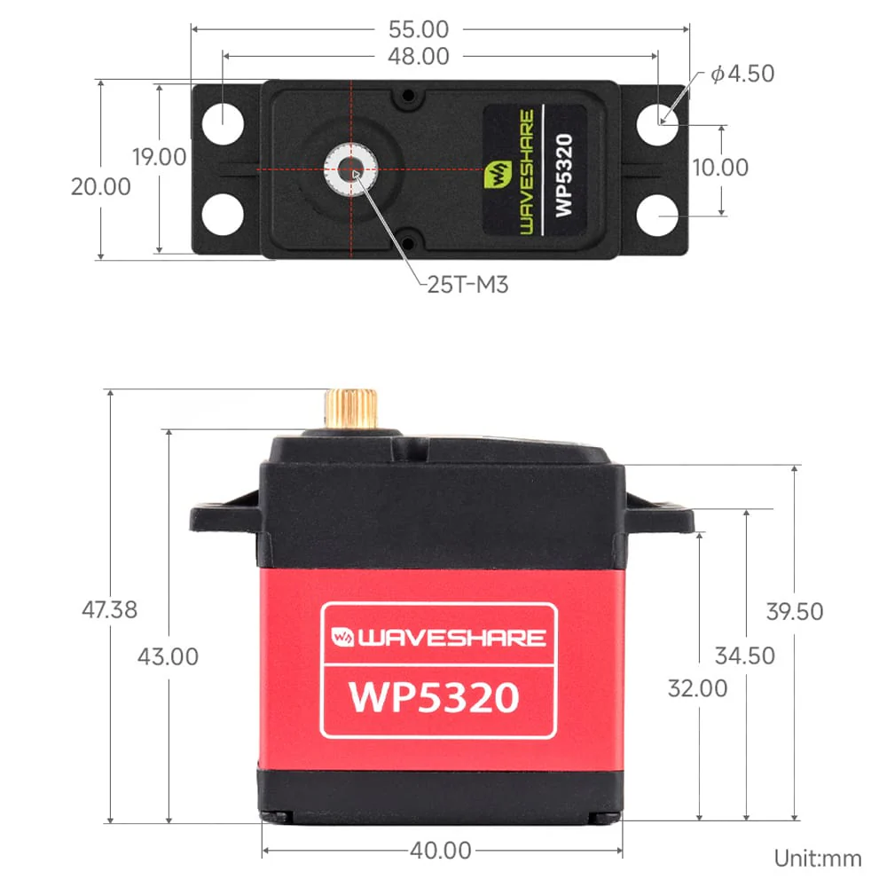20kg.cm Copper Gear High-Torque 180° Digital Servo - Image 7