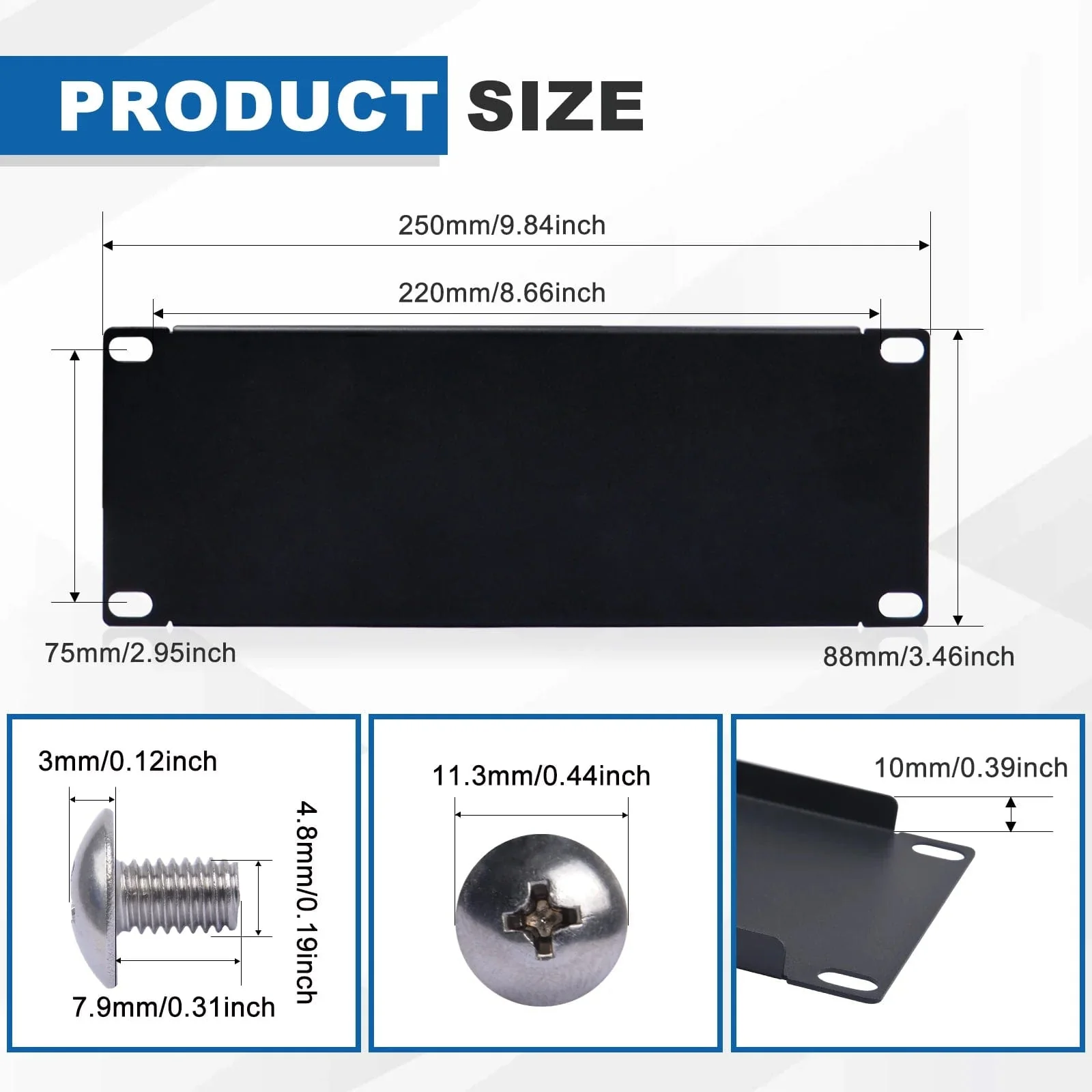 2U 10" Blank Panel for DeskPi RackMate - Image 7