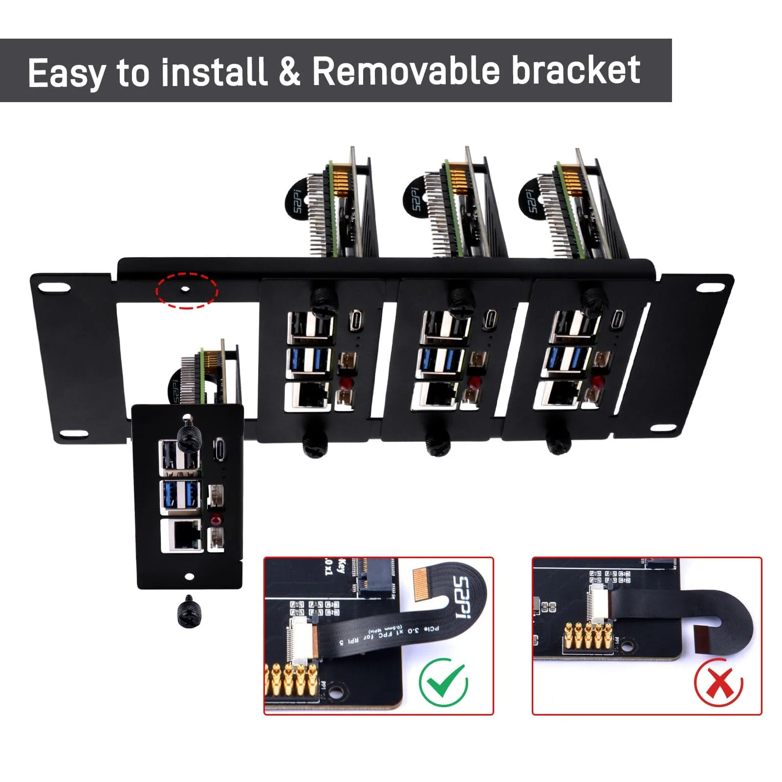 2U 10" Rack Mount with 4x PCIe NVMe Boards for DeskPi RackMate - Image 3
