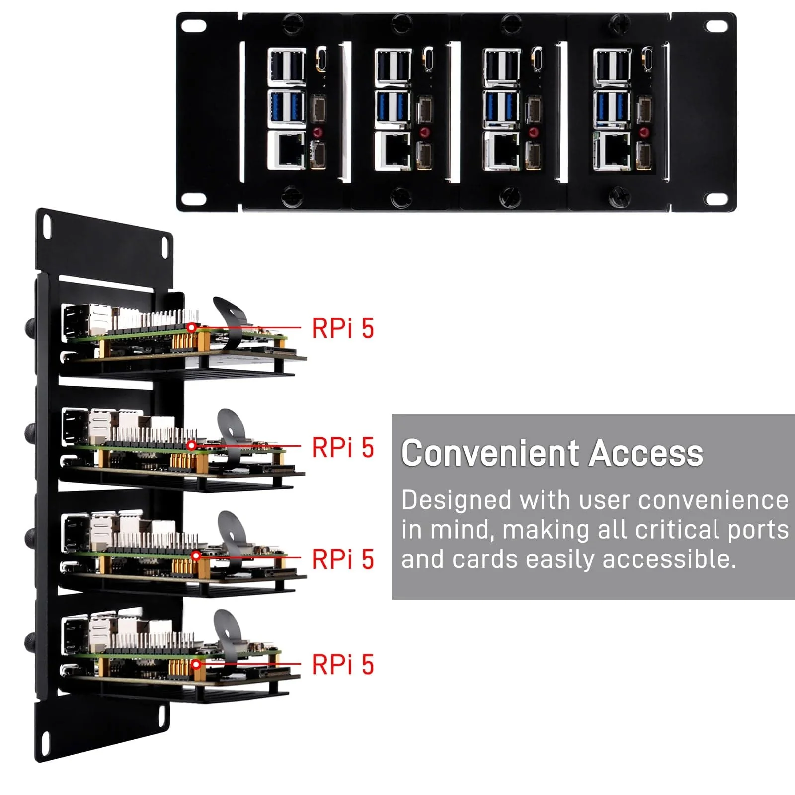 2U 10" Rack Mount with 4x PCIe NVMe Boards for DeskPi RackMate - Image 6
