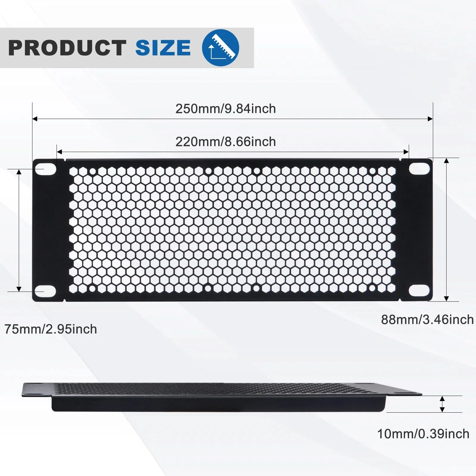 2U 10"  Venting Blank Panel for DeskPi RackMate - Image 6