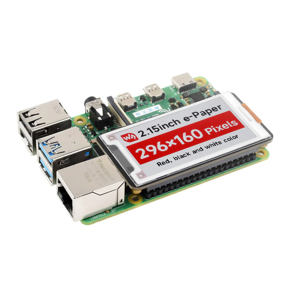 2.15" ePaper HAT+ for Raspberry Pi - Red/Black/White (296 x 160) - Image 4