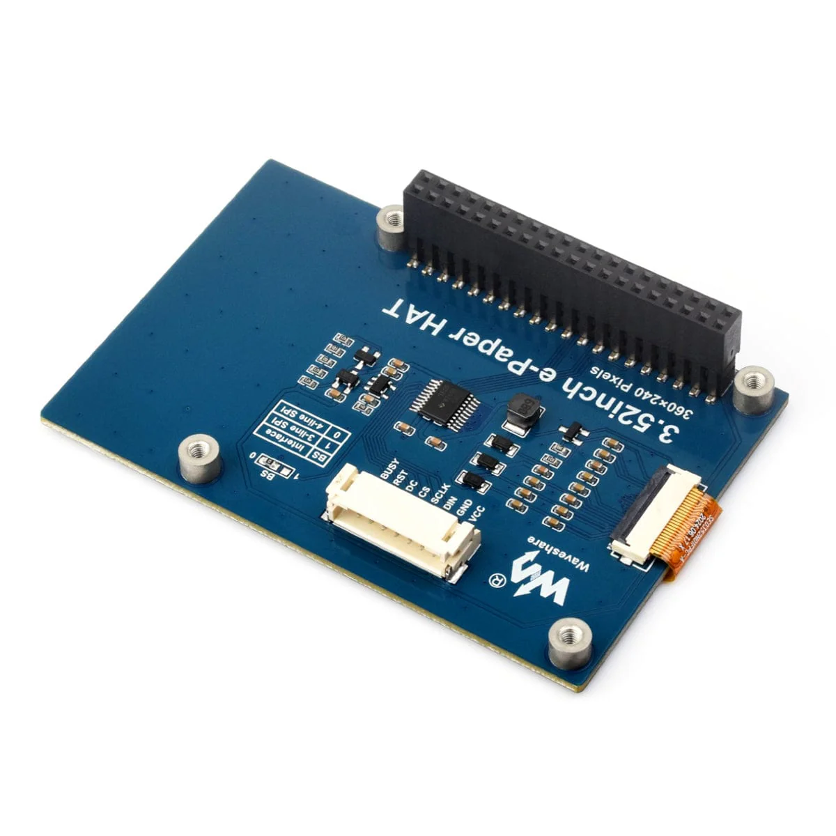 3.52" ePaper HAT for Raspberry Pi - Red/Black/White (360x240) - Image 3