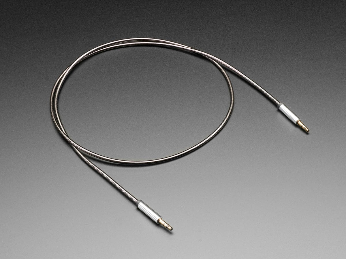 3.5mm Stereo Male/Male Cables - Black Metal - 1 meter long [discontinued] - Image 2