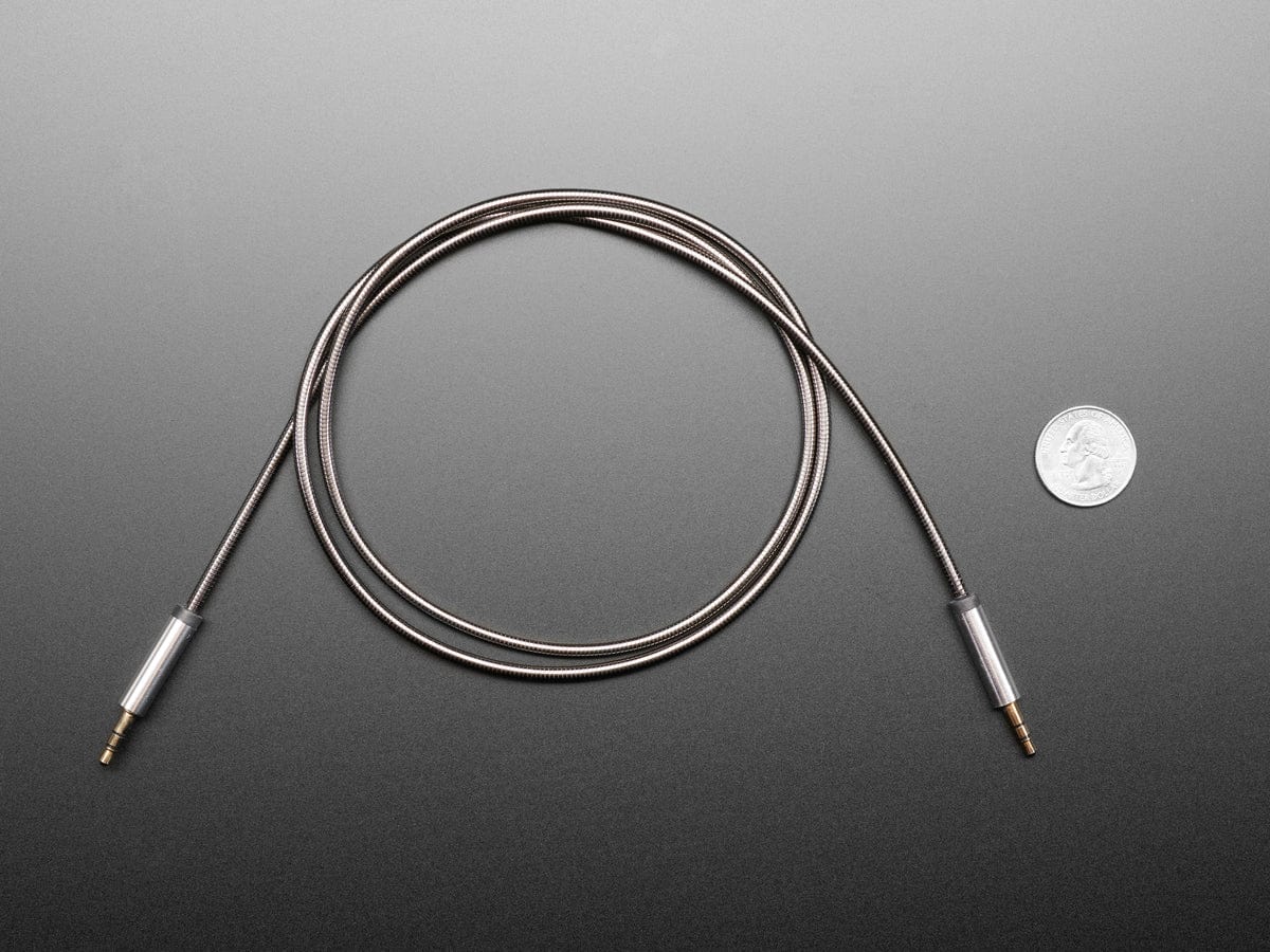 3.5mm Stereo Male/Male Cables - Black Metal - 1 meter long [discontinued] - Image 3