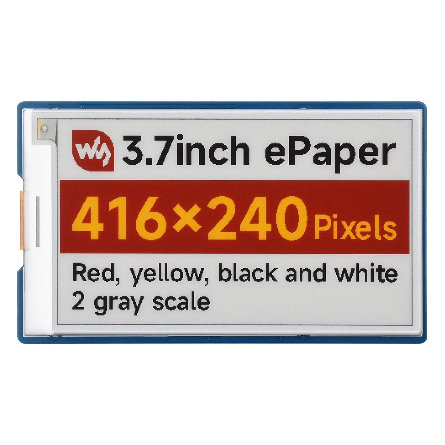 3.7" ePaper HAT (G) for Raspberry Pi - Red/Yellow/Black/White - Image 2