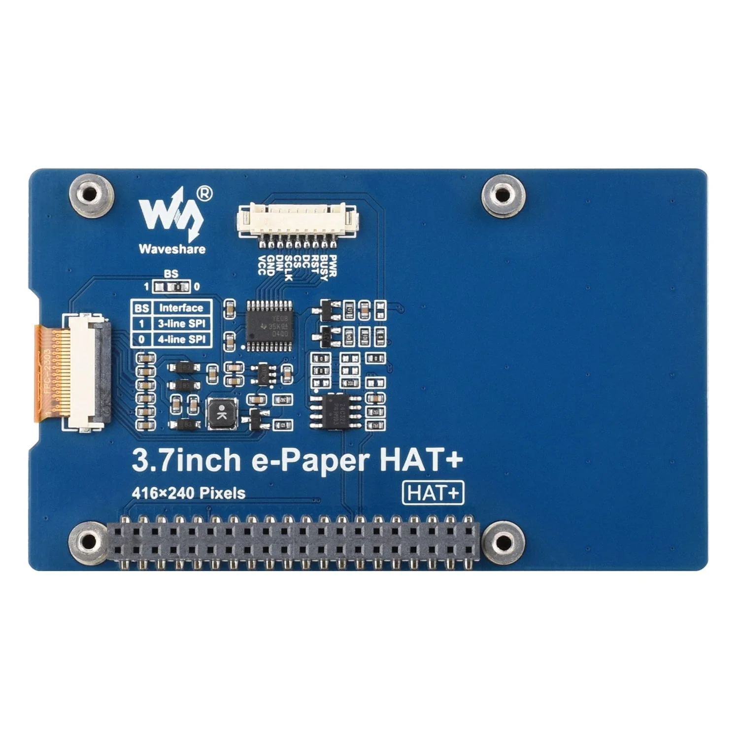 3.7" ePaper HAT (G) for Raspberry Pi - Red/Yellow/Black/White - Image 3