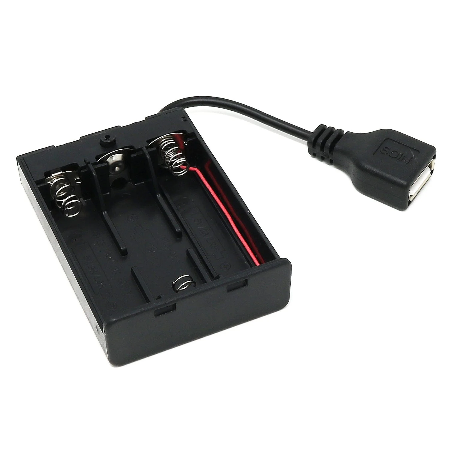3xAA USB Battery Holder with Cover and Switch - Image 2