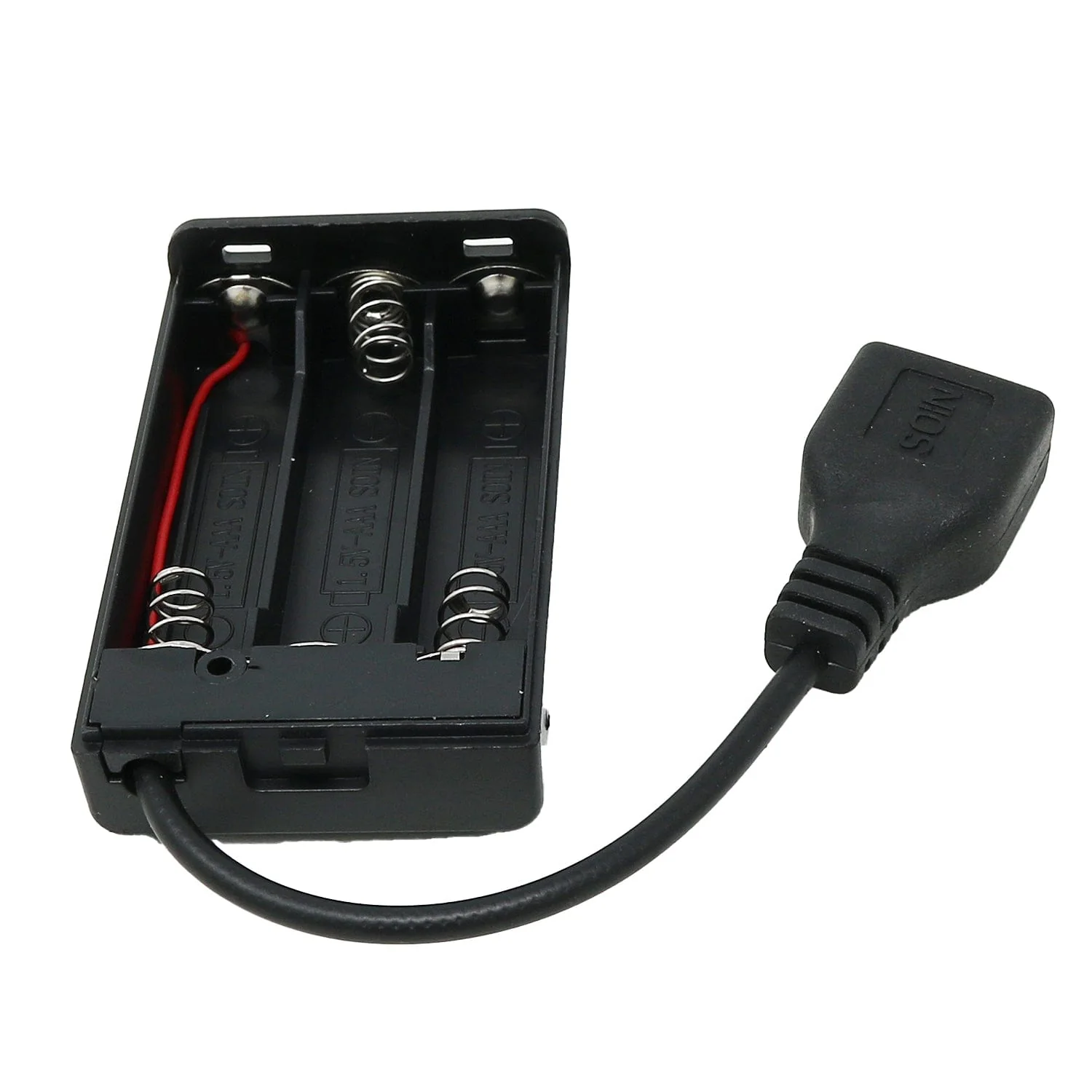 3xAAA USB Battery Holder with Cover and Switch - Image 2