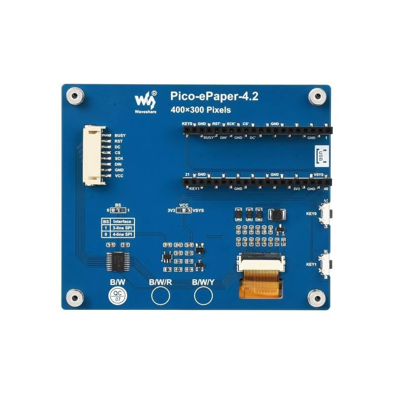 4.2" ePaper Display Module for Raspberry Pi Pico (400×300) - Image 3