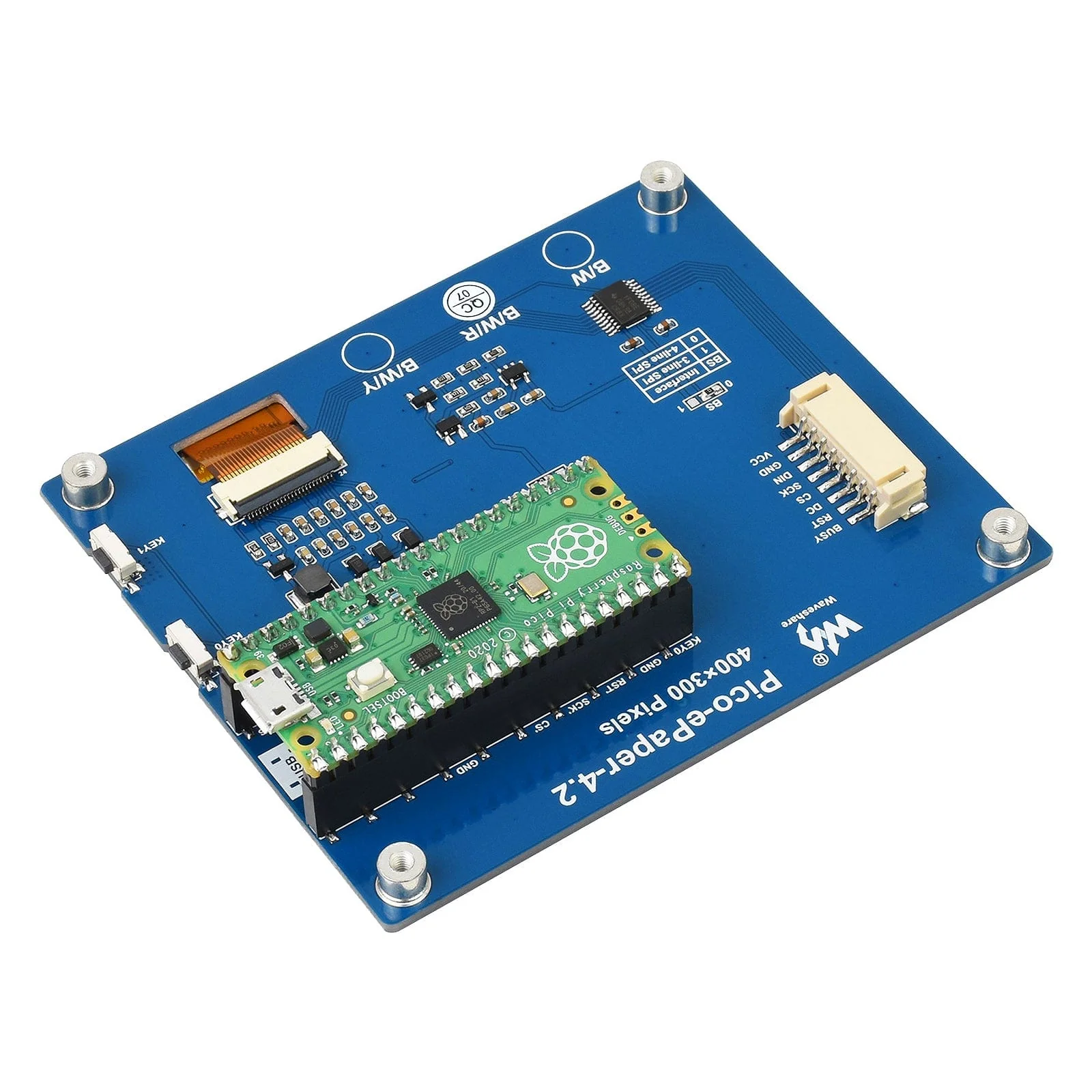 4.2" ePaper Display Module for Raspberry Pi Pico - Red/Black/White (400x300) - Image 6