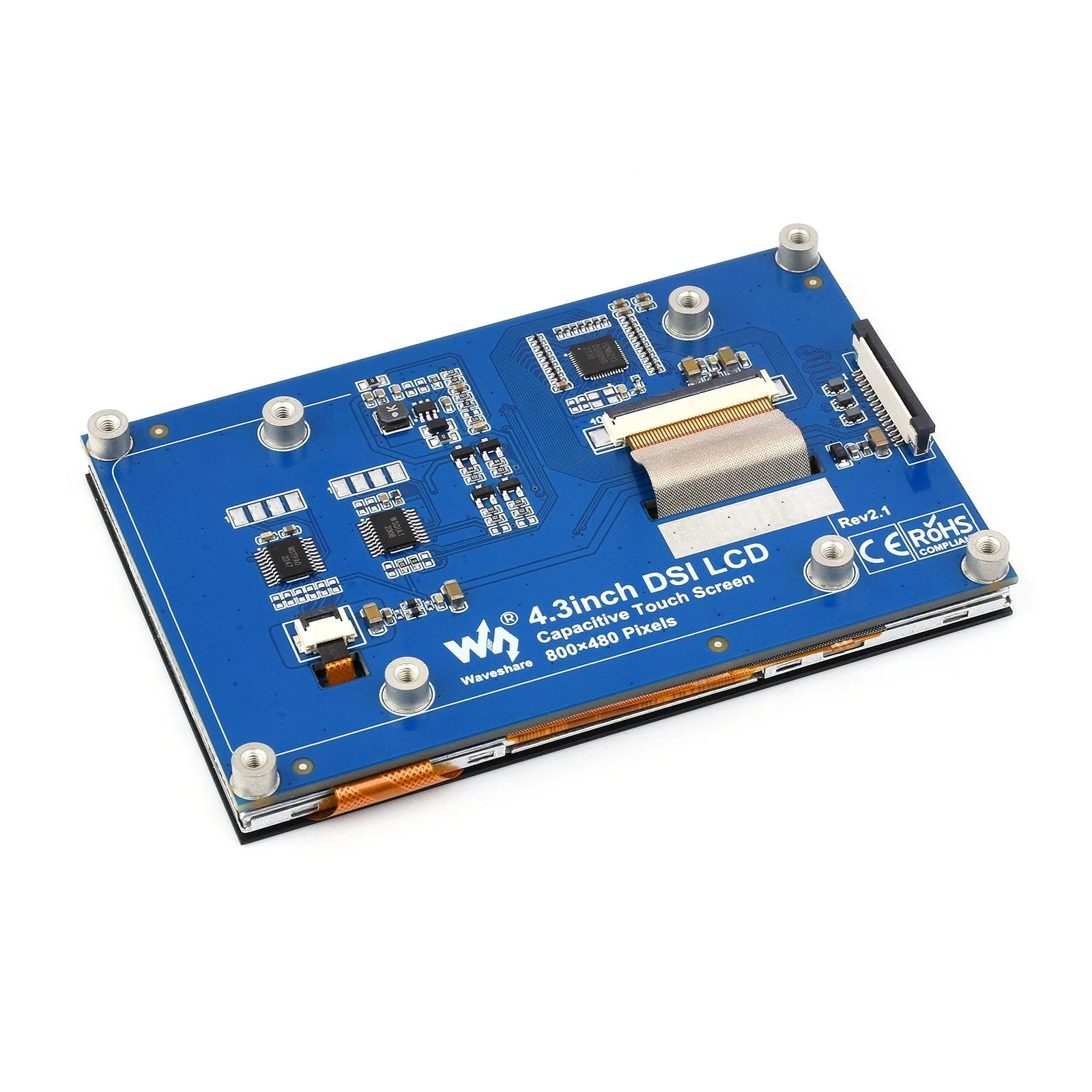 4.3" DSI QLED Capacitive Touch Display for Raspberry Pi (800x480) - Image 2