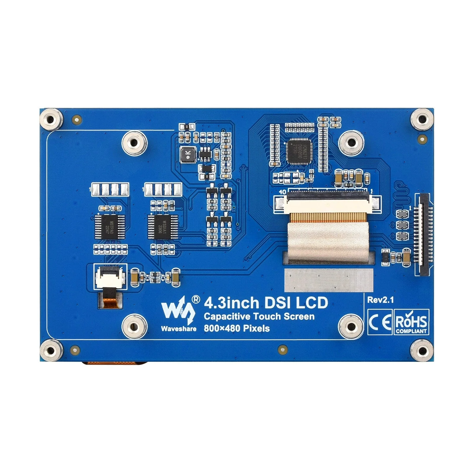 4.3" DSI QLED Capacitive Touch Display for Raspberry Pi (800x480) - Image 7