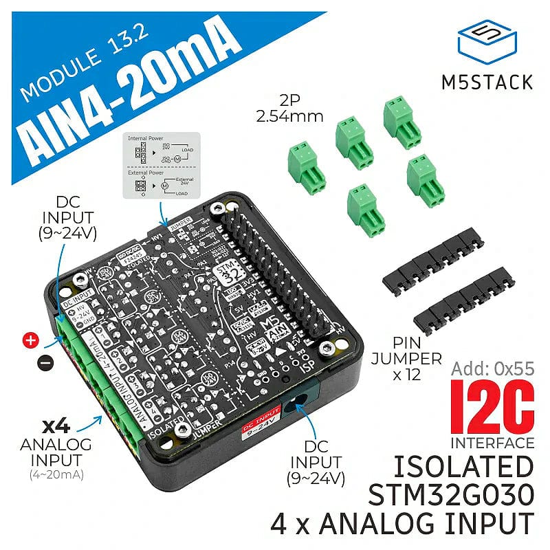 4-Channel Analog to 12C 13.2 Module 4-20mA Input (ST32G030) - Image 2