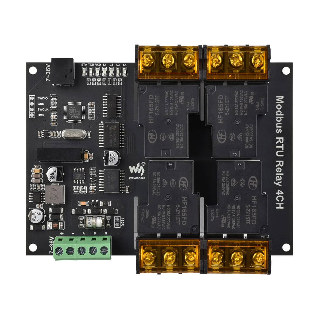 4-Channel Modbus RTU Relay Module with RS-485 Interface - Image 4