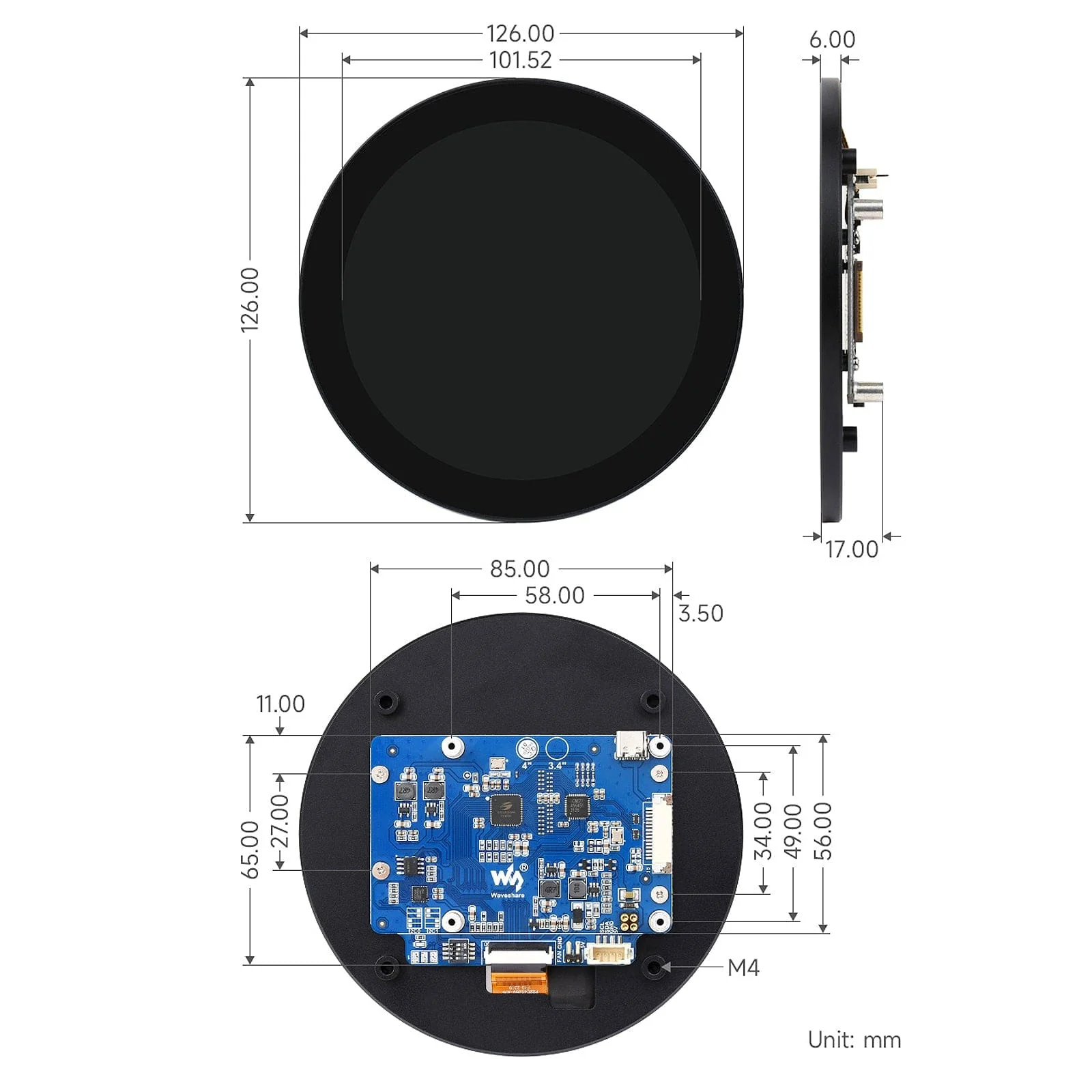 4" DSI Round Touch Display for Raspberry Pi - Image 6