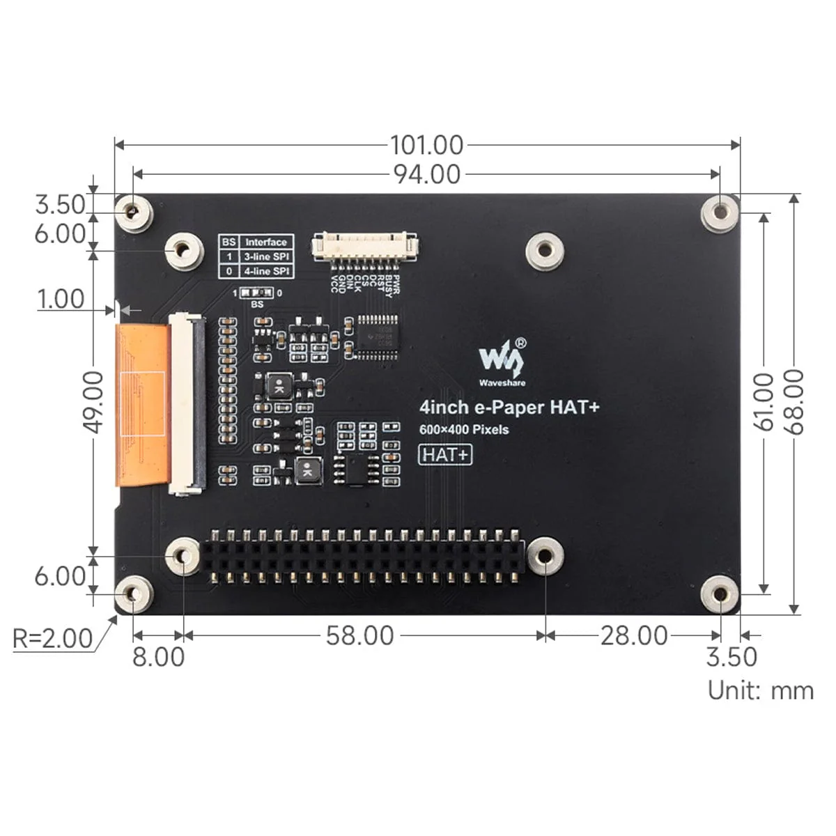 4" Full-Colour ePaper Display HAT+ for Raspberry Pi (600x400) - Image 6