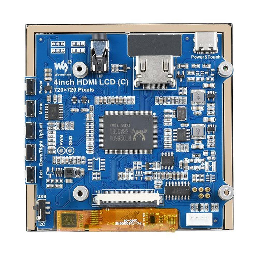 4" IPS HDMI Square Capacitive Touchscreen for Raspberry Pi (720x720) - Image 4