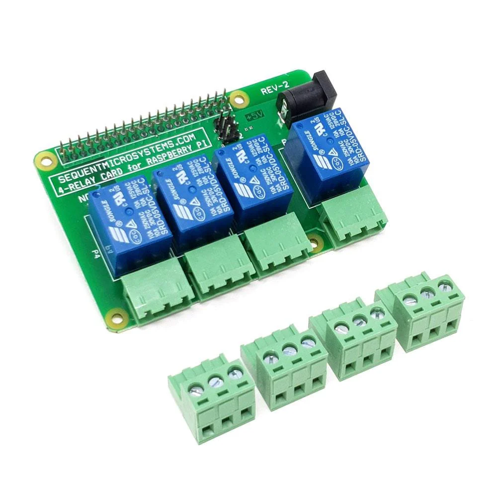 4-Relay Heavy Duty Stackable Card for Raspberry Pi [Discontinued] - Image 3