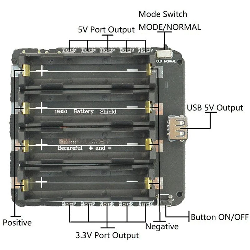4-Way 18650 Battery Holder [Discontinued] - Image 6