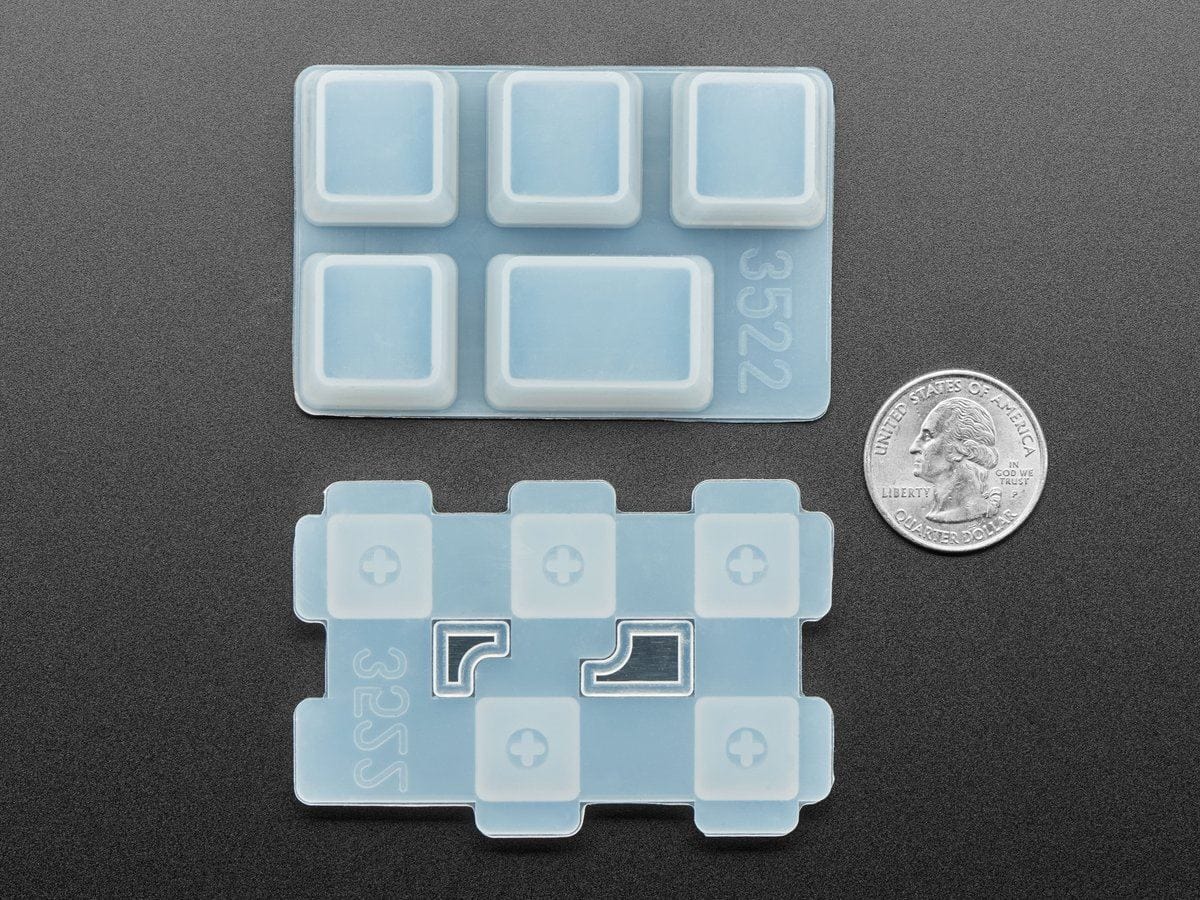 4 x 1U and 1 x 1.25U "Tab" Silicone Keycap Molds (MX Compatible Switches) - Image 3