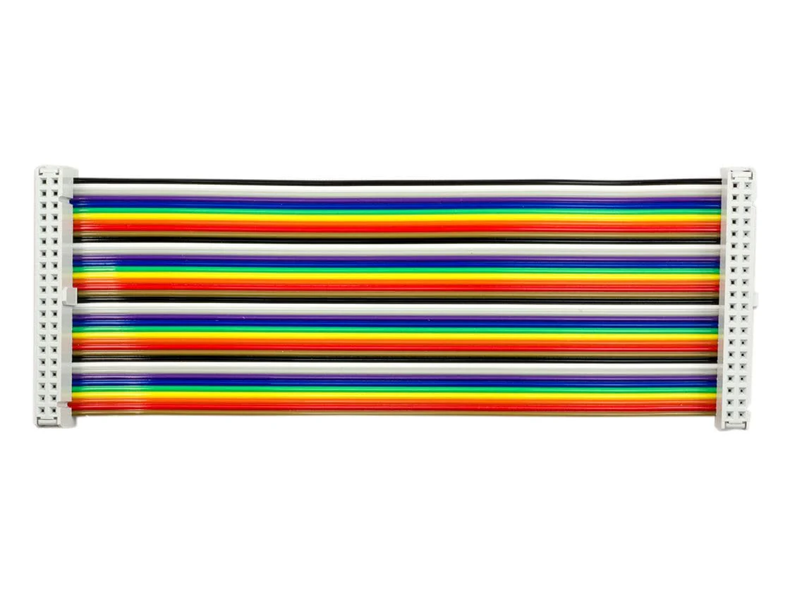 40-pin GPIO Female to Female Ribbon Cable - Rainbow 150mm - Image 2