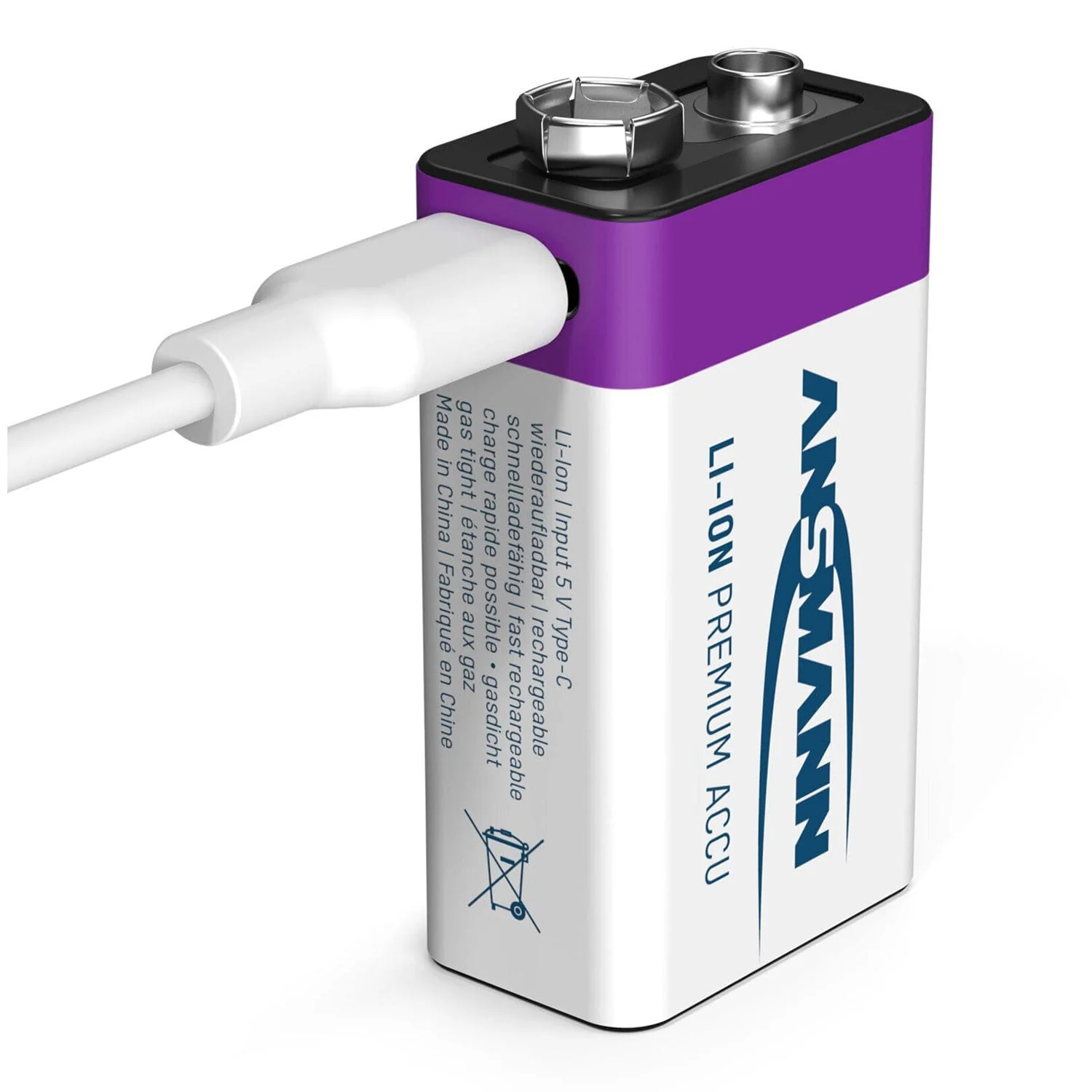 USB-C Rechargeable Li-Ion 9V Battery (400mAh) - Image 2