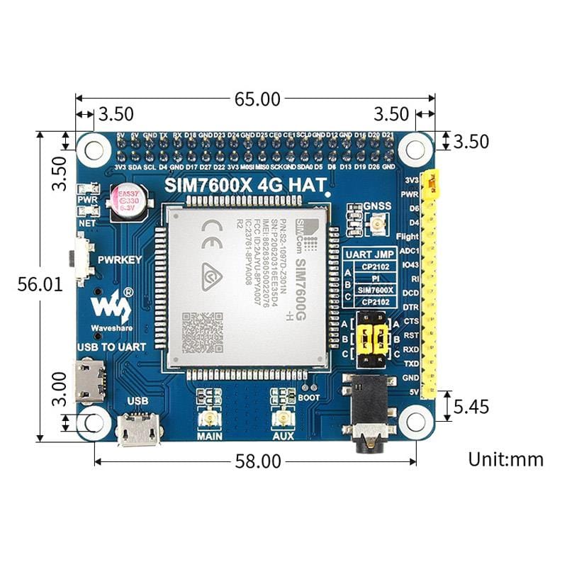 4G HAT for Raspberry Pi - LTE Cat-4/3G/2G with GNSS Positioning - Image 9