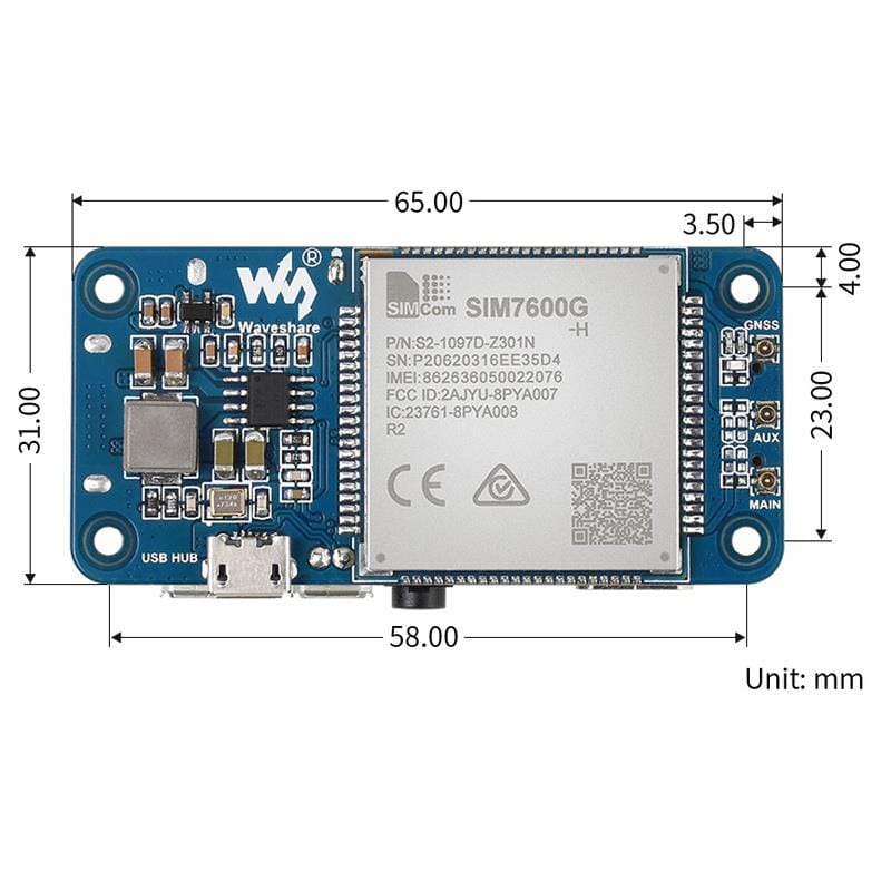 4G pHAT for Raspberry Pi - LTE Cat-4/3G/2G with GNSS Positioning - Image 9
