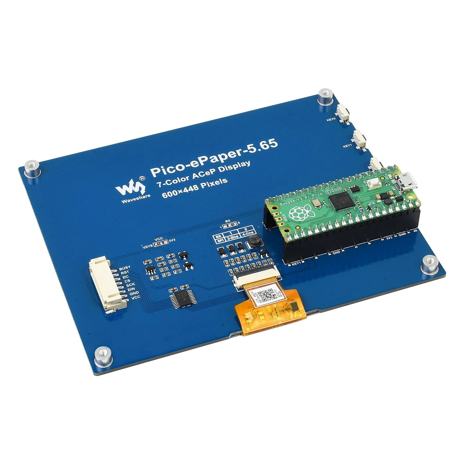 5.65" ACeP 7-Colour ePaper Display Module for Raspberry Pi Pico [Discontinued] - Image 5