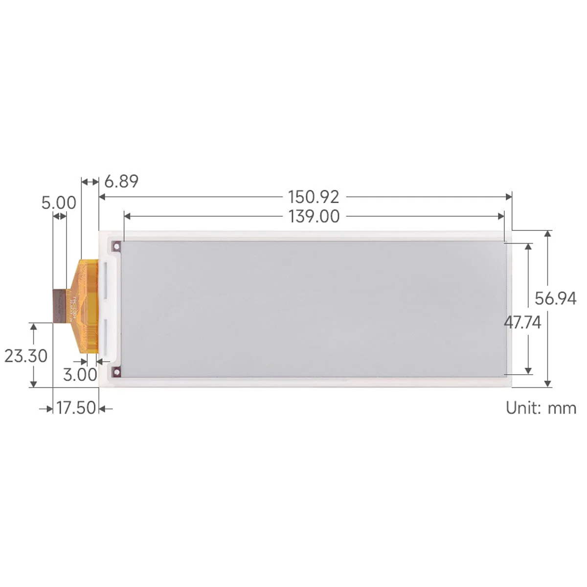5.79" ePaper Display Raw Panel - Red/Black/White (792x272) - Image 5