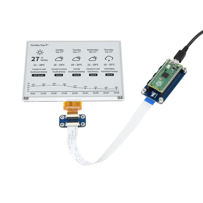 5.83" ePaper Display Module for Raspberry Pi Pico (648×480) - Image 2