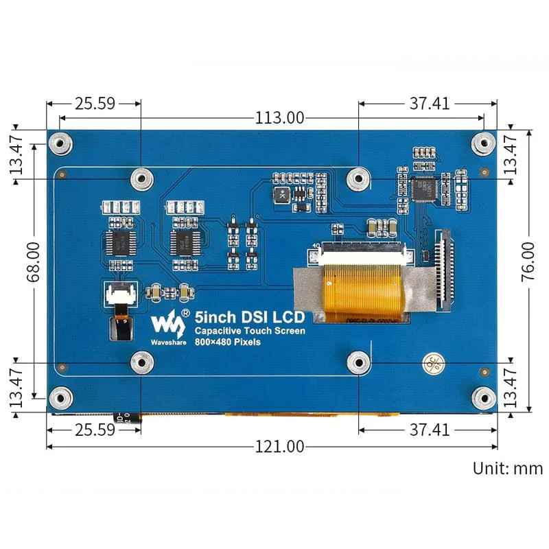 5" DSI Capacitive Touch Display for Raspberry Pi (800×480) - Image 6