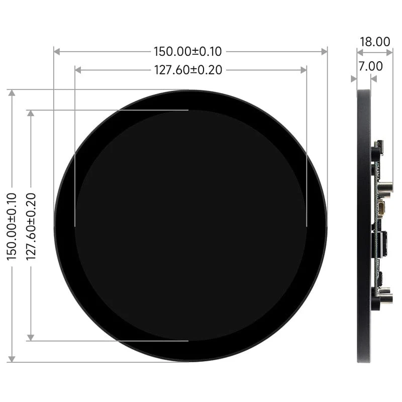 5" Round IPS HDMI Touch Display for Raspberry Pi (1080x1080) - Image 7