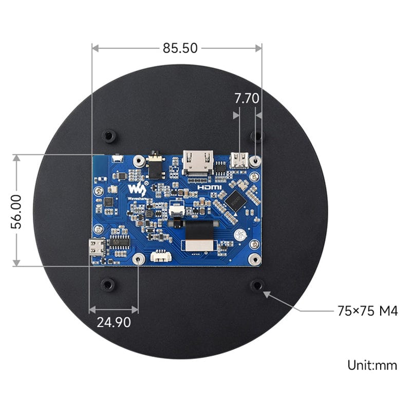 5" Round IPS HDMI Touch Display for Raspberry Pi (1080x1080) - Image 8