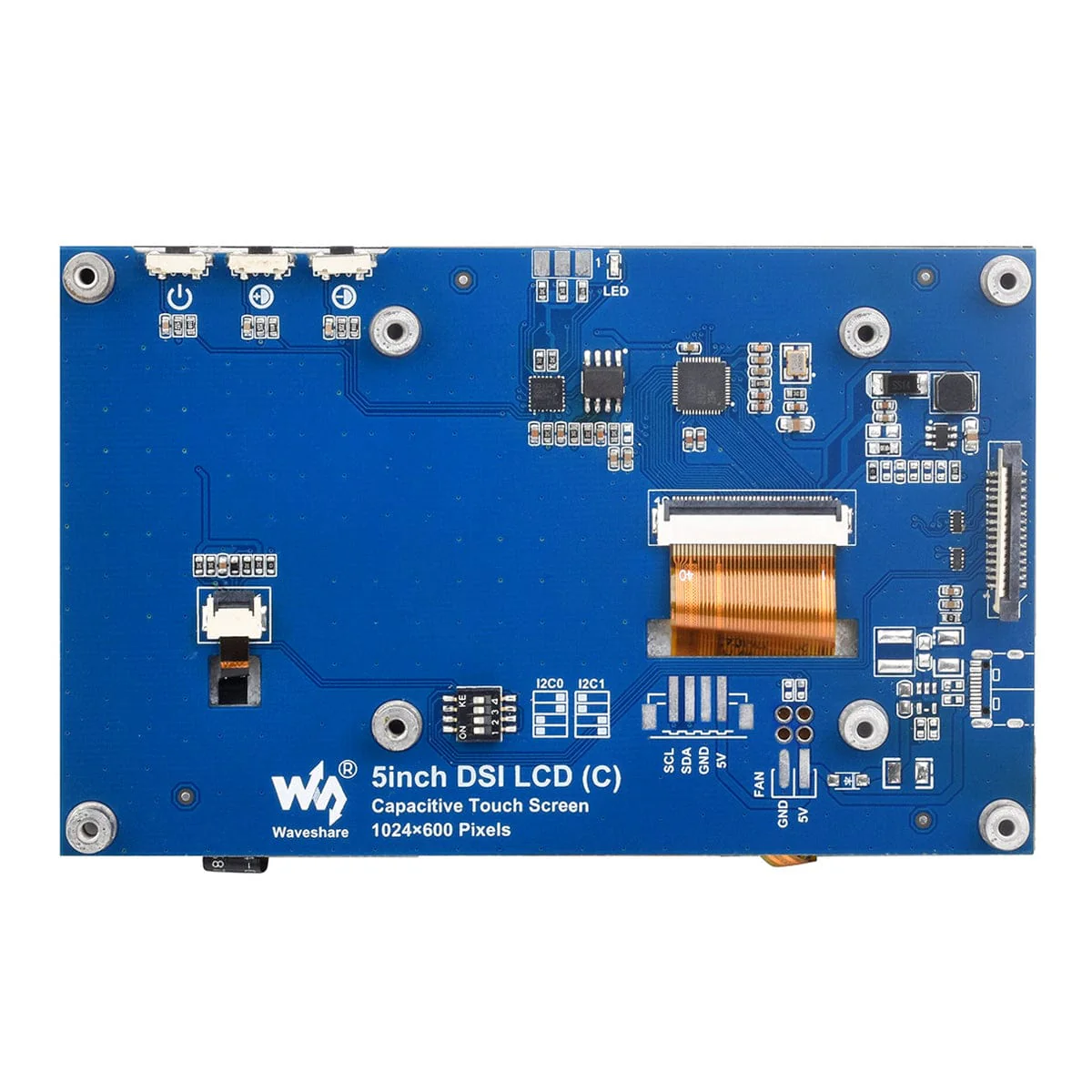 5" IPS DSI Capacitive Touch Display for Raspberry Pi (1024x600) - Image 3