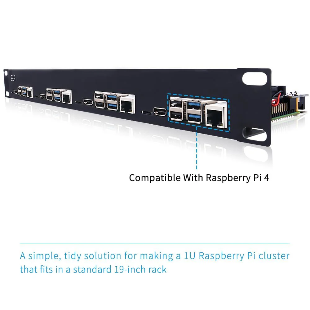 52Pi 1U 19" Rack Mount for Raspberry Pi 4 - Image 5