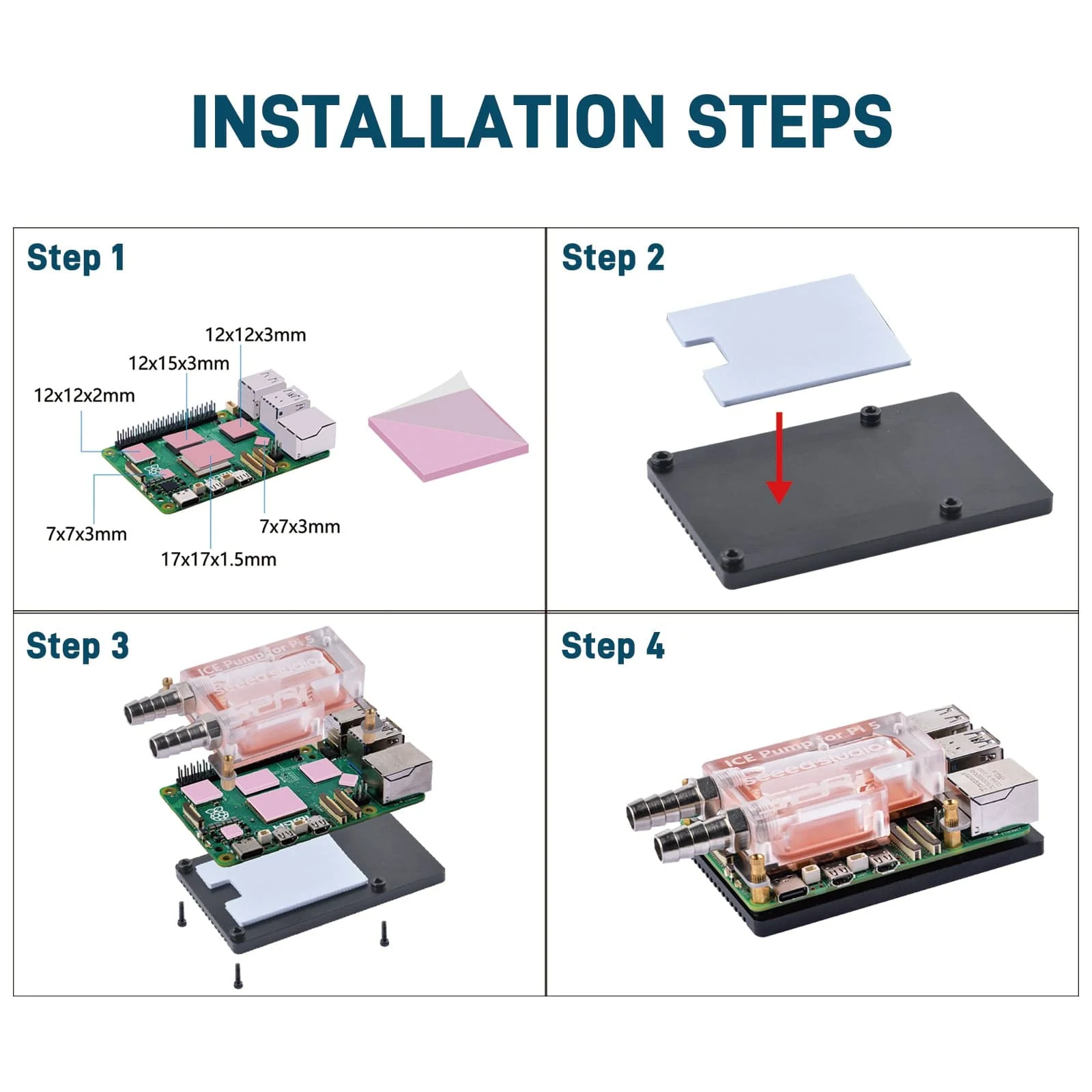 52Pi ICE Pump Water Cooling Block for Raspberry Pi 5 - Image 3